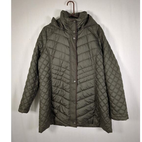 Andrew Marc New York Womens XL Full Zip Quilted Puffer Long Sleeve Jacket Coat - Picture 1 of 12